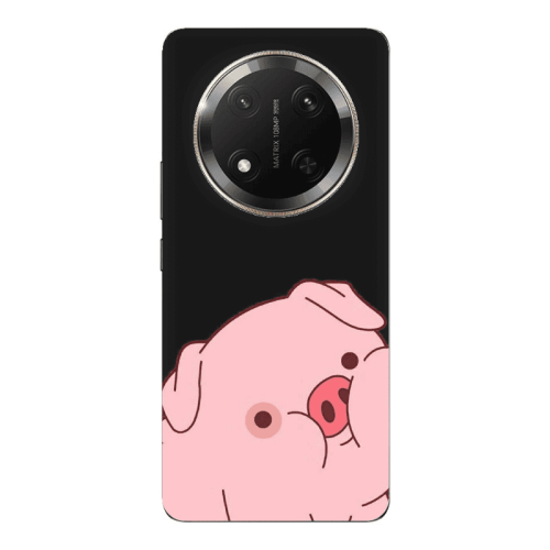 Honor Magic 7 Lite Piggy 1 Black Colored Silicone TPU Θήκη